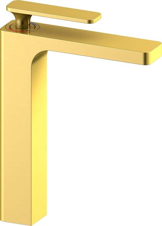 Смеситель для раковины Timo Torne золотого цвета с высоким изливом