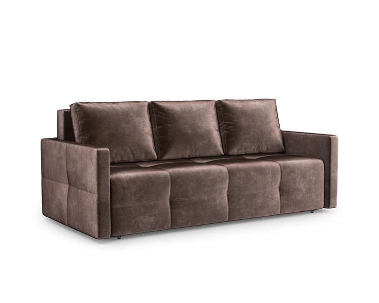 Прямой диван-кровать Марсель 2 серо-коричневого цвета