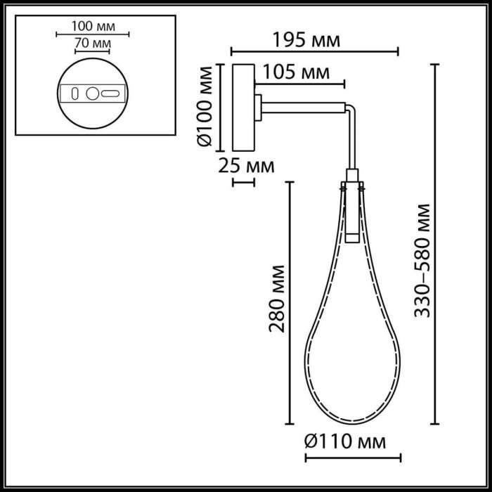 Бра Odeon Light BRAID 7147/5WL античная бронза/стекло/металл IP20 LED 4W 300Лм 3000K 180° 220V