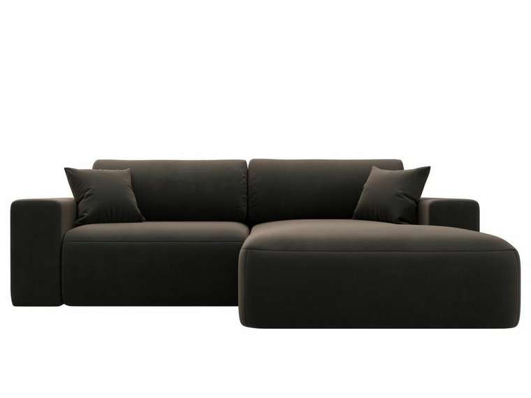 Угловой диван-кровать Лига 036 Классик коричневого цвета правый угол