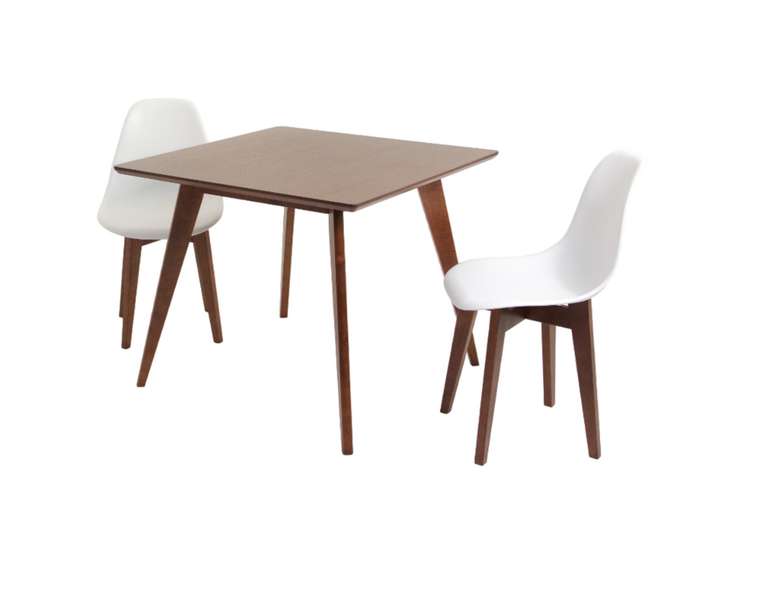 Обеденная группа Сканди коричнево-белого цвета