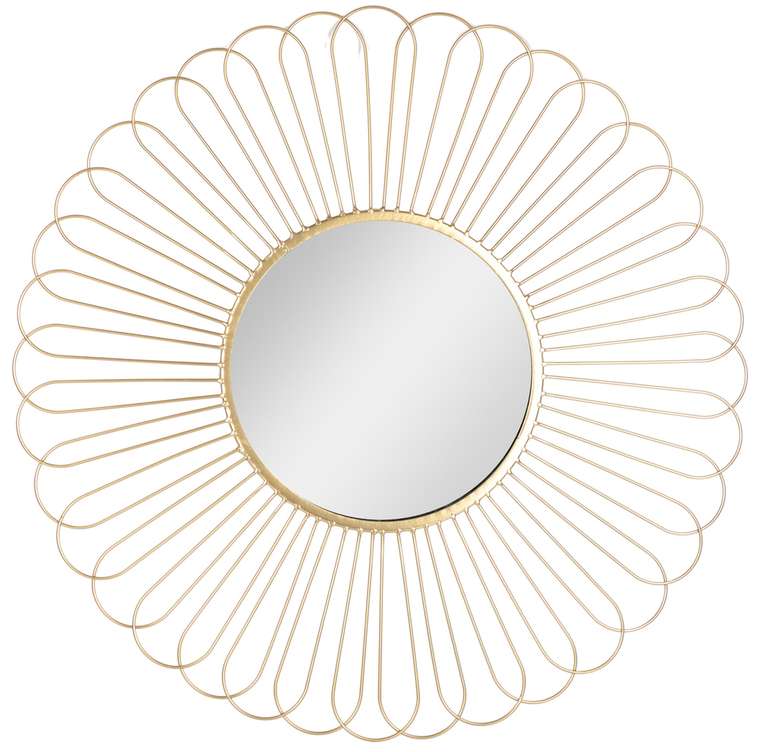 Зеркало настенное диаметр 68 в раме золотого цвета