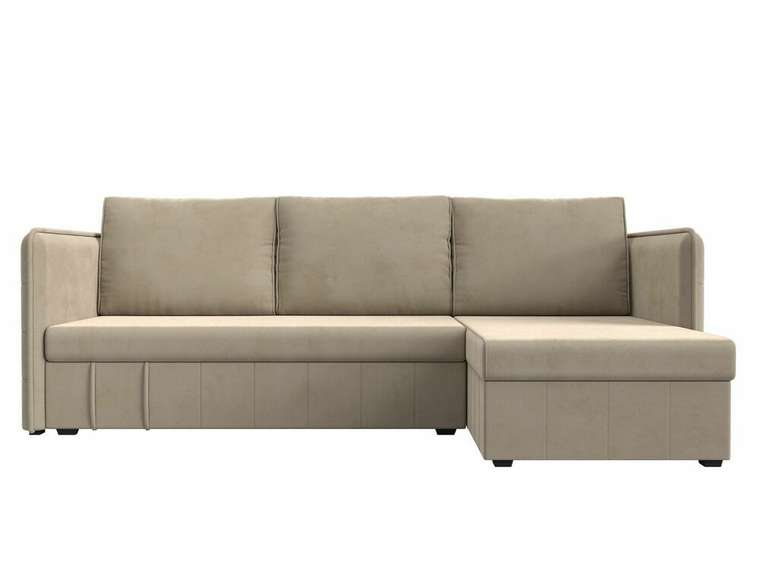 Угловой диван-кровать Слим бежевого цвета правый угол