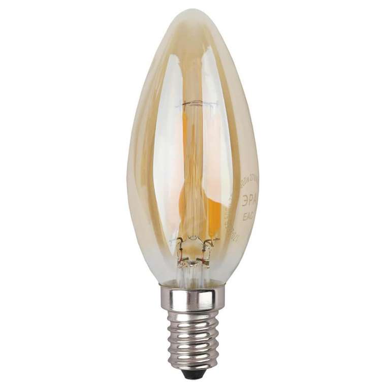Лампа светодиодная филаментная E14 5W 2700K золотого цвета