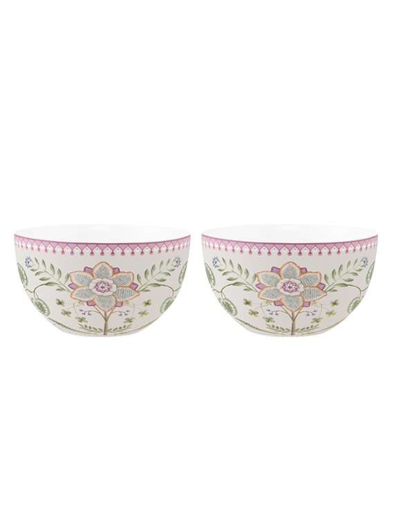 Набор из двух пиал Lily&Lotus Off White бело-розового цвета