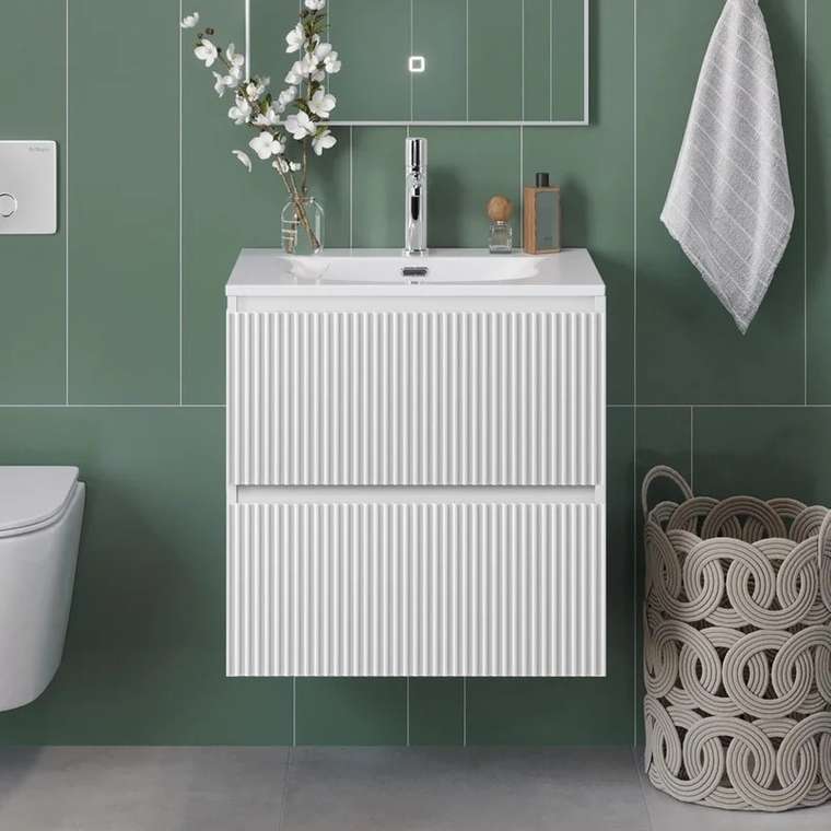 Тумба с раковиной Uno-mini 60 белого цвета