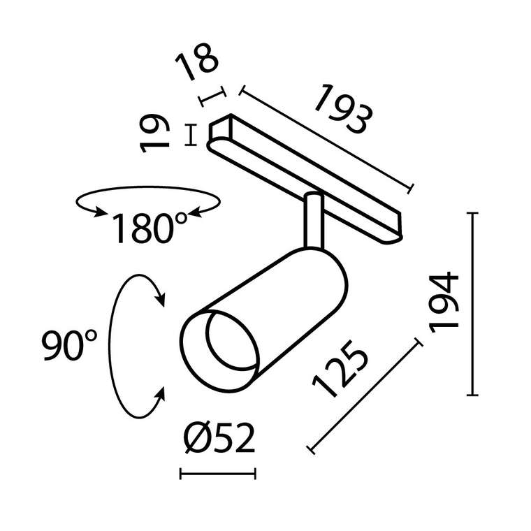 Трековый светильник Technical TR032-2-12W3K-M-BBS Focus LED Магнитная трековая система 23мм EXILITY