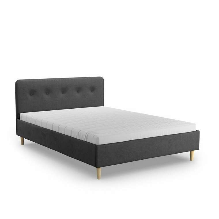 Кровать Дримс 160x200 темно-серого цвета без подъемного механизма