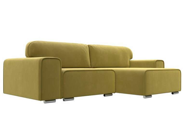 Угловой диван-кровать Лига 029 желтого цвета правый угол