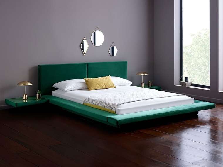 Кровать Harmonia 140х200 темно-зеленого цвета