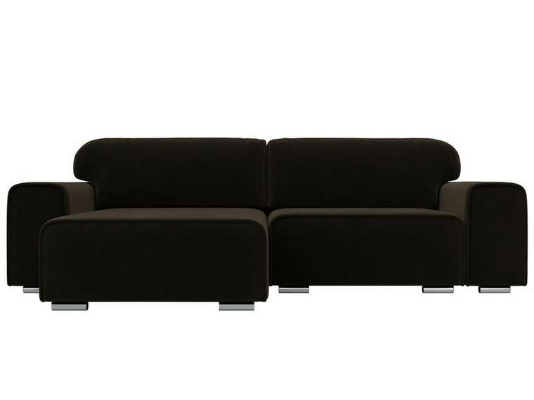 Угловой диван-кровать Лига 029 темно-коричневого цвета левый угол