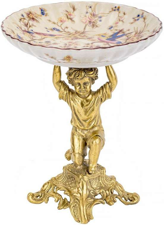 Чаша на ангеле бело-золотого цвета