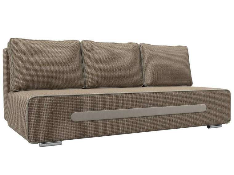 Прямой диван-кровать Приам коричневого цвета