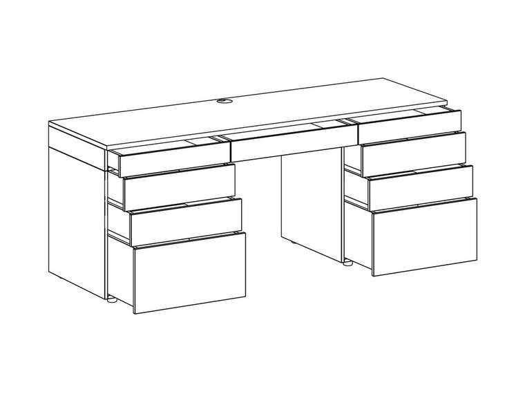 Письменный стол Modus 2 с фасадом серого цвета