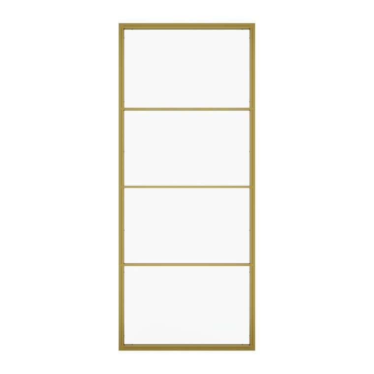 Металлическая перегородка Zonique 100х240 золотого цвета с бесцветным стеклом