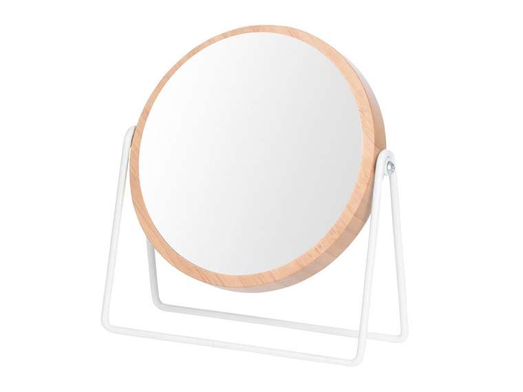 Настольной зеркало White Bambo бело-бежевого цвета 