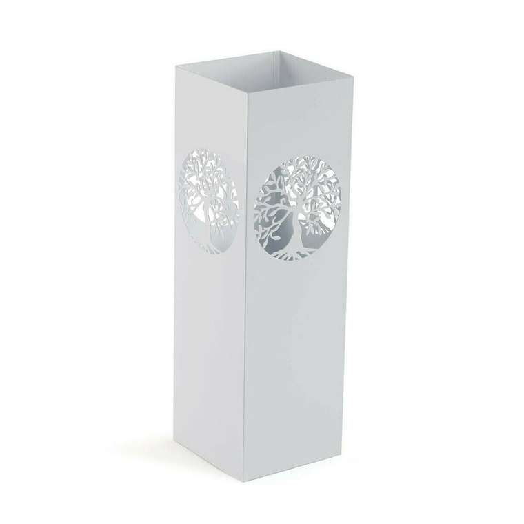 Корзина для зонтов Versa Дерево жизни Белый Металл Железо 15 x 49 x 15 cm