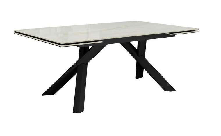 Раздвижной обеденный стол DikLine DKX140 бело-черного цвета