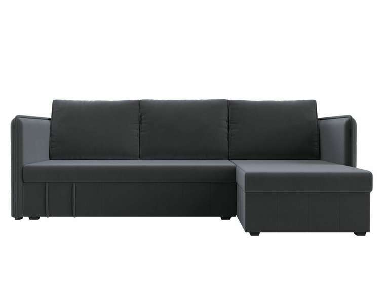 Угловой диван-кровать Слим серого цвета правый угол
