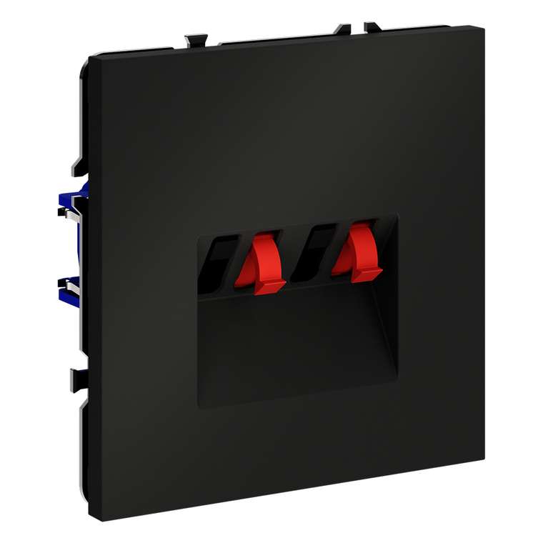 Розетка акустическая встраиваемая VOLTUM S70 4-местная, (черный матовый)