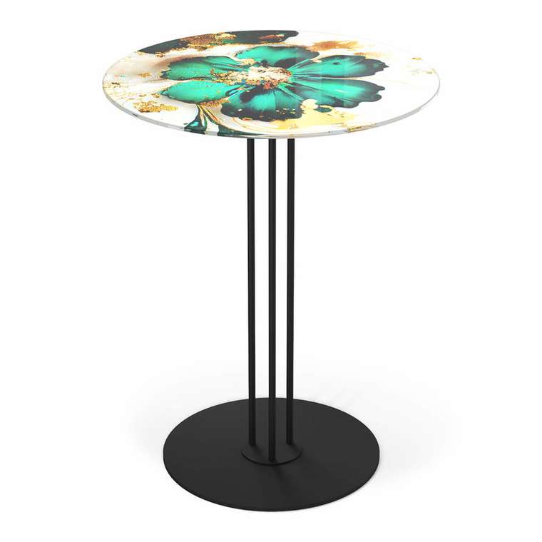 Кофейный столик Cosmic бежево-бирюзового цвета