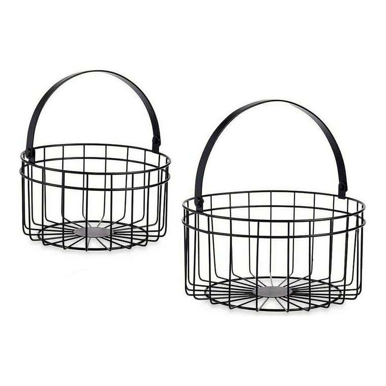 Корзина Чёрный Металл 25 x 27 x 25  (2 pcs)