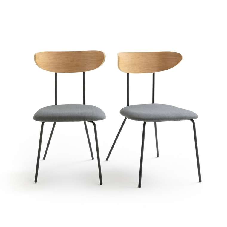 Комплект из двух винтажных стульев Brooklyn серого цвета