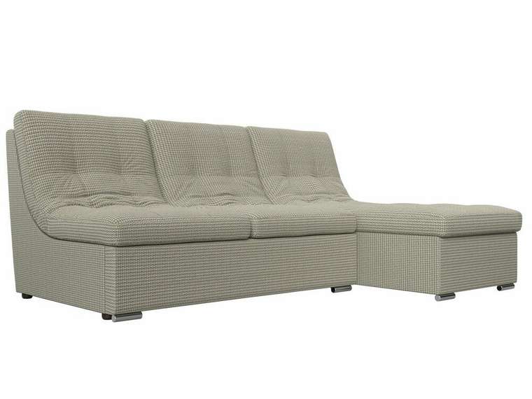 Угловой диван-кровать Релакс серо-бежевого цвета угол правый