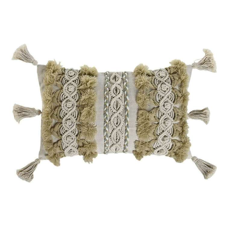 Подушка из хлопка Boho 30х50 бежевого цвета