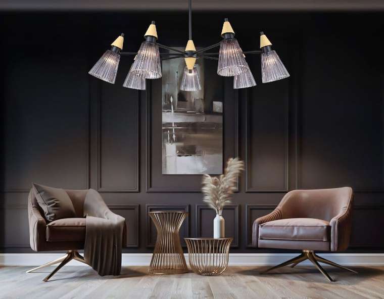 Люстра на штанге Heigh Light LH58116 (стекло, цвет дымчатый)