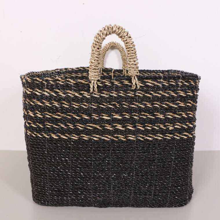 Корзина плетенная Olive Black 45х50 из натурального бананового волокна