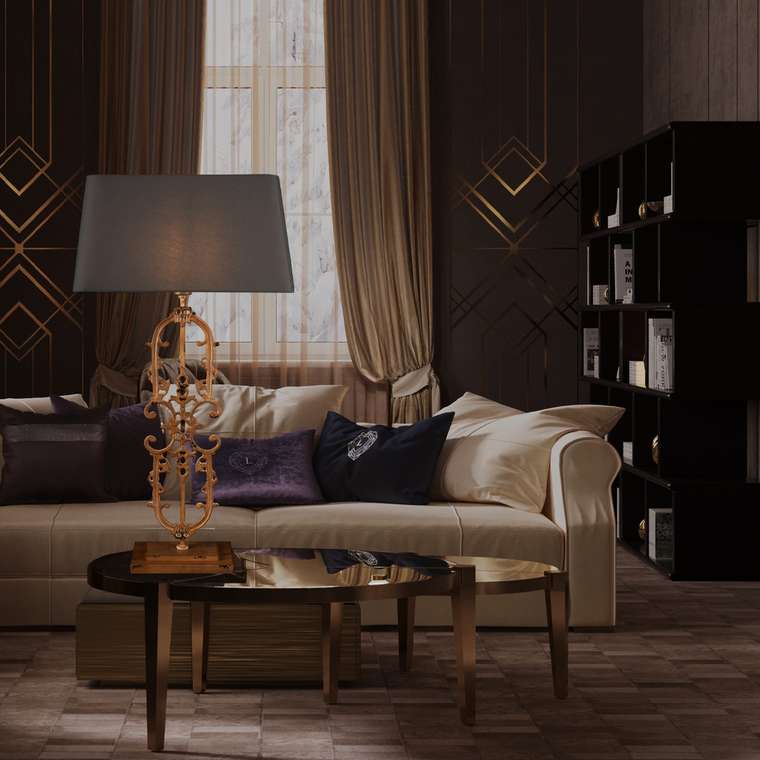 Настольная лампа LACE 10439T/A (ткань, цвет серый)