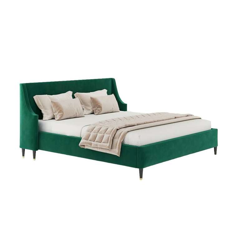 Кровать Kelly 160х200 темно-зеленого цвета