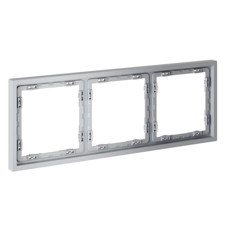 Рамка пластиковая VOLTUM S70 на 3 поста, (серый)