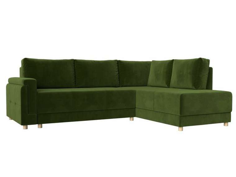 Угловой диван-кровать Лига 024 зеленого цвета правый угол