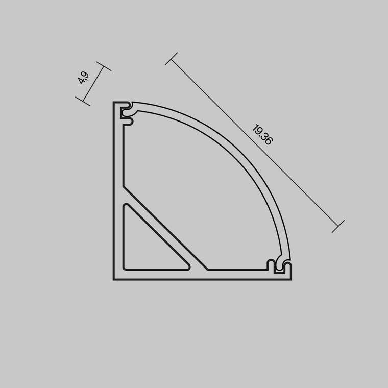 Комплектующие для профиля Led Strip 642027 Накладной профиль Алюминиевый профиль