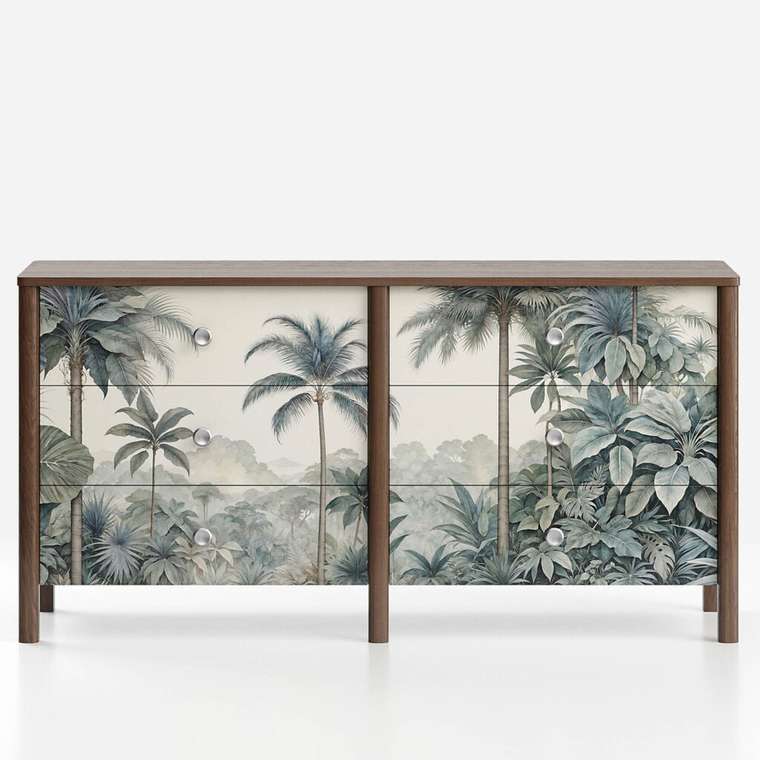 Комод Bergen BG005 коричневого цвета с принтом