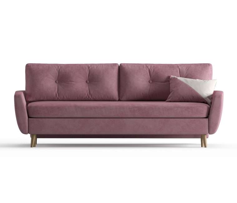 Диван-кровать Авиньон в обивке из велюра темно-розового цвета