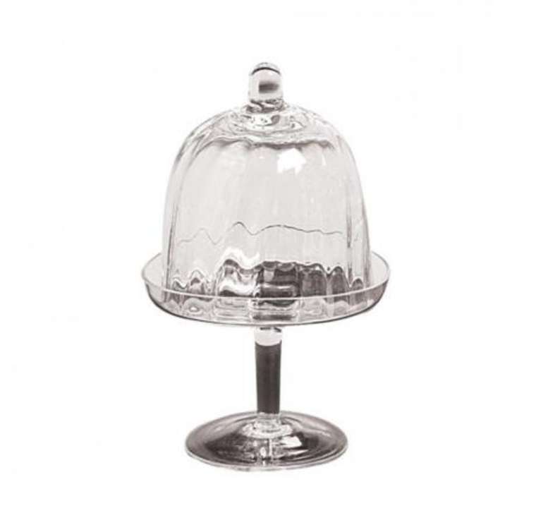 Подставка для пирожных Glass Cake Plate with Dome Lid