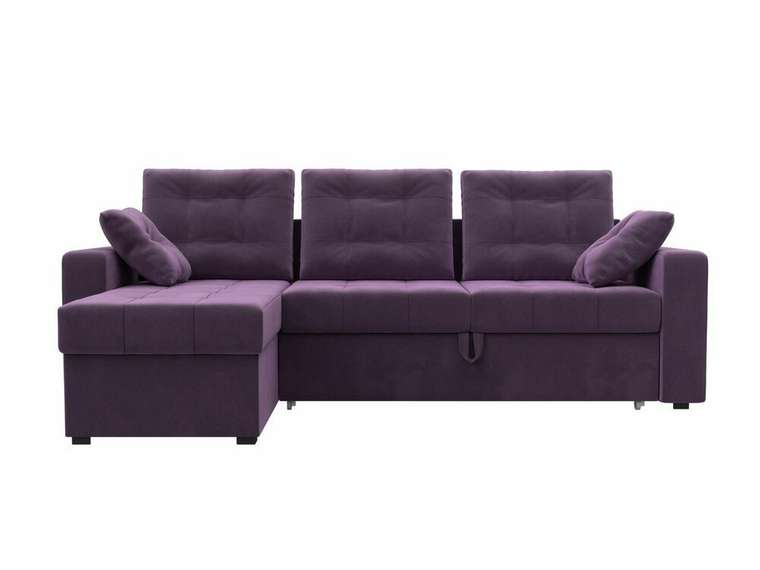Угловой диван-кровать Камелот сиреневого цвета левый угол