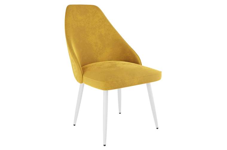 Набор из двух стульев Милан желтого цвета с белыми ножками