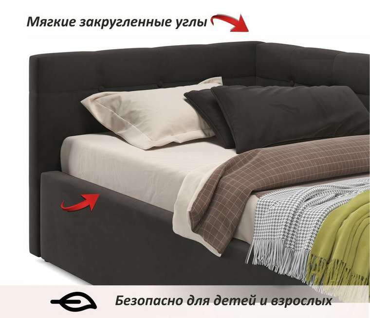 Кровать Bonna 90х200 черного цвета