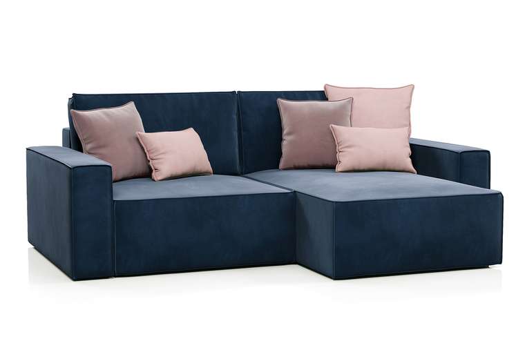 Угловой диван-кровать Корсо синего цвета