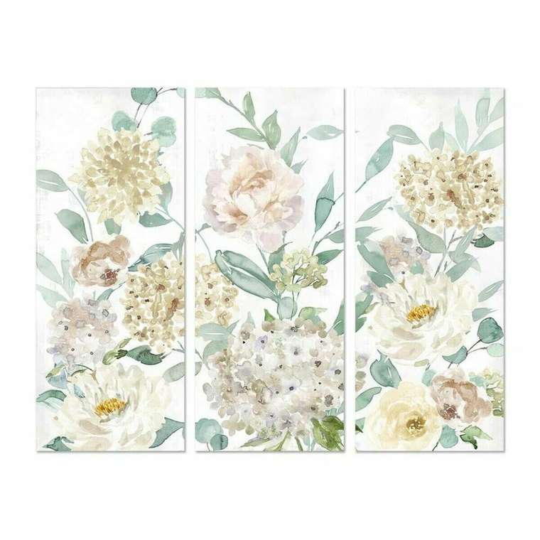 Картина Цветы 55 x 3 x 135 cm Shabby Chic (3 Предметы)