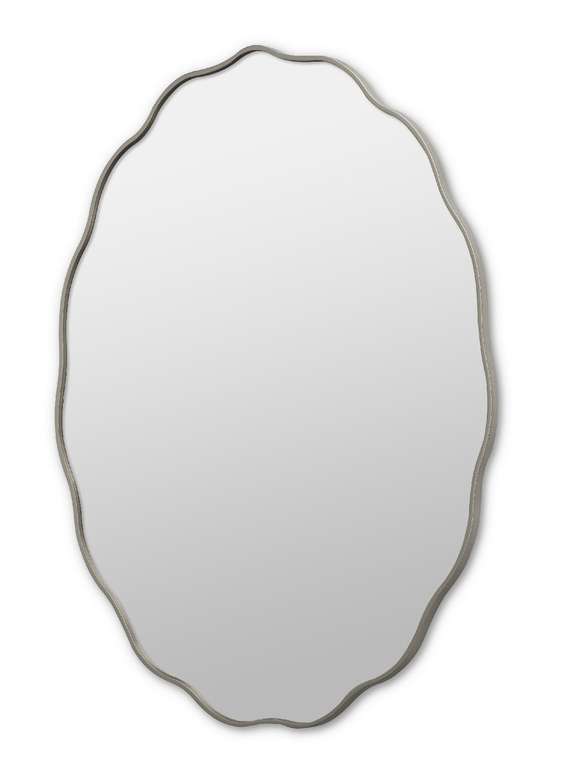 Настенное зеркало Fancy Oval 60х80 серебряного цвета