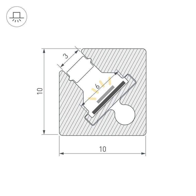 Профиль для ленты SL-Kant 055320 (алюминий)