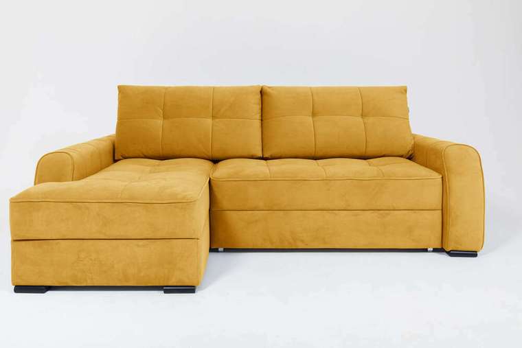 Угловой диван-кровать Soft II желтого цвета (левый)