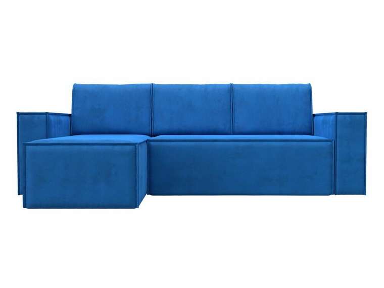 Угловой диван-кровать Куба голубого цвета левый угол