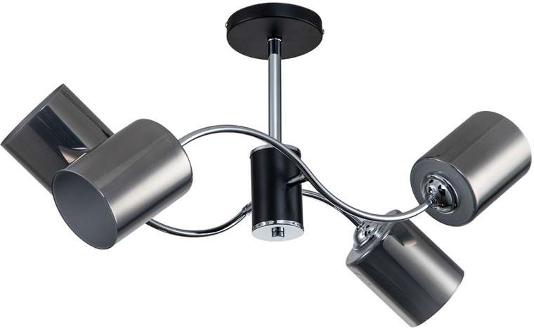 Потолочная люстра на штанге E27*60W Black/Chrome Escada Smog 661/4PL