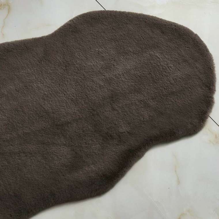 Коврик Плюшевый 80х120 темно-коричневого цвета